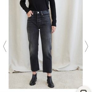 Re/Done Aged Black High Rise Stovepipe Jeans